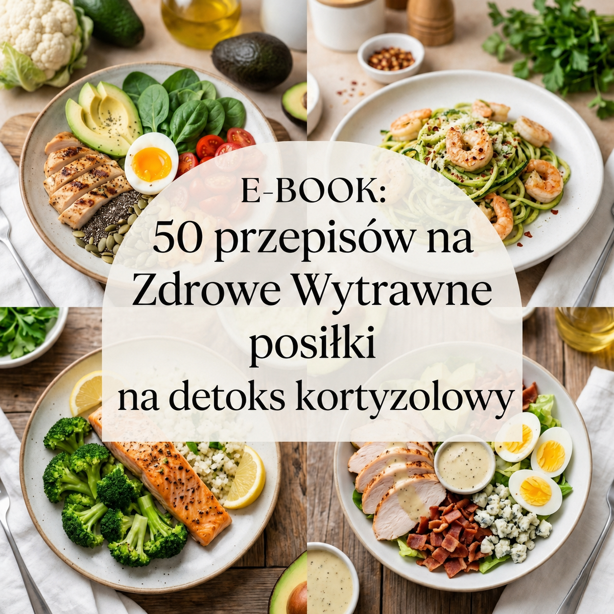 E-BOOK: 50 Przepisów na Zdrowe Wytrawne posiłki na Detoks Kortyzolowy